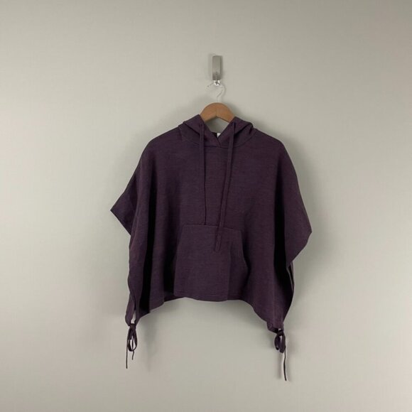 Lululemon All In A Day Hooded Poncho Sweater Black Cherry One Size - Picture 1 of 5